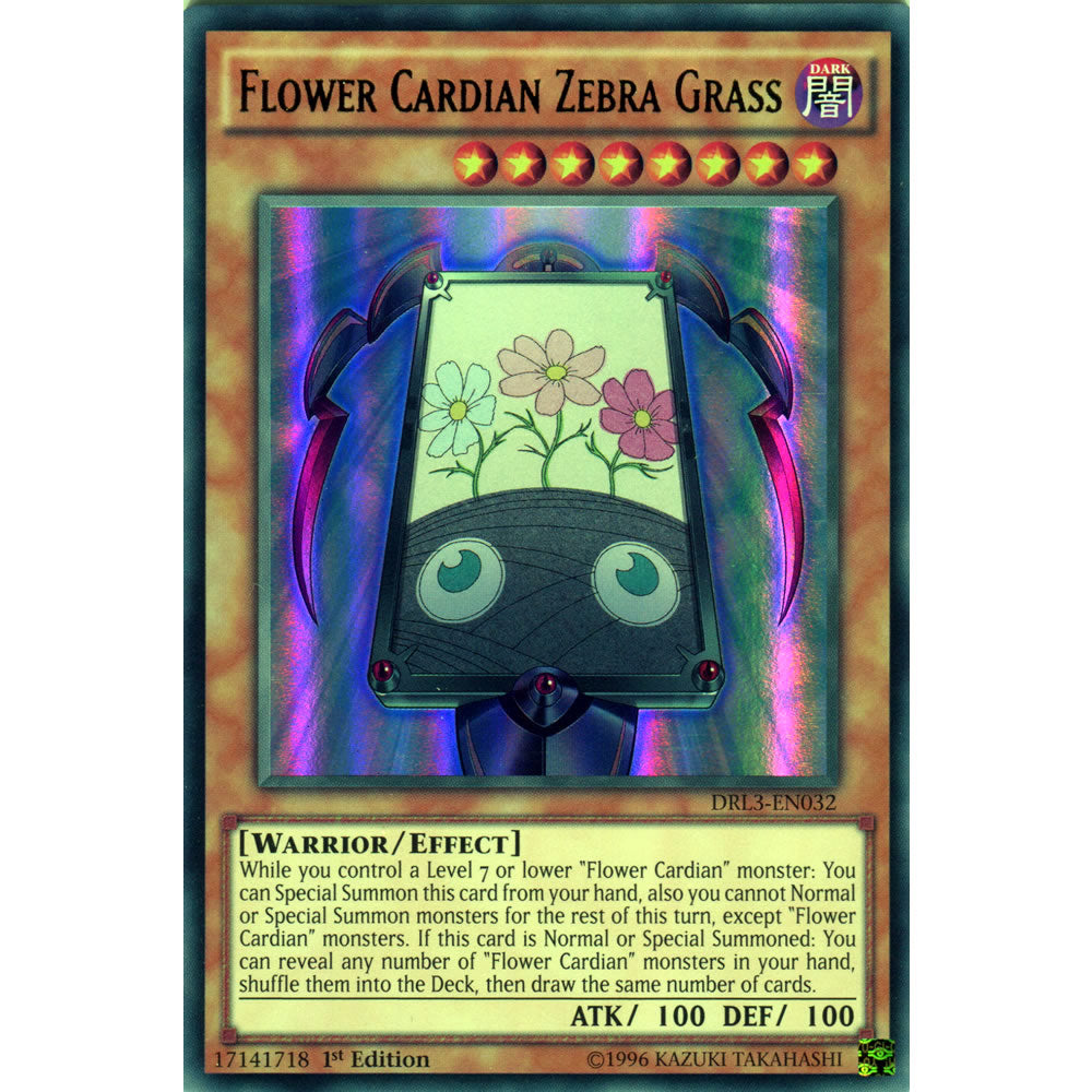Flower Cardian Zebra Grass DRL3-EN032 Yu-Gi-Oh! Card from the Dragons of Legend Unleashed Set