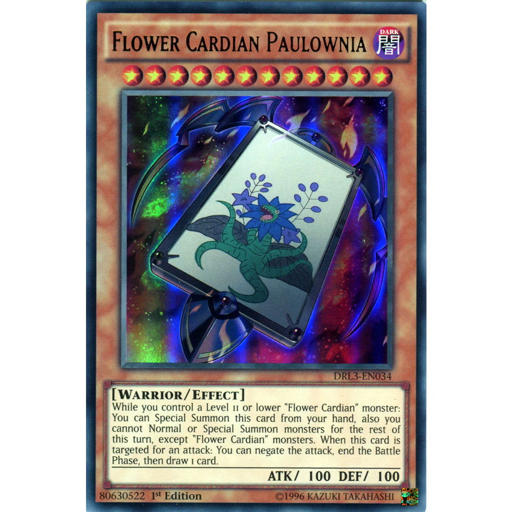 Flower Cardian Paulownia DRL3-EN034 Yu-Gi-Oh! Card from the Dragons of Legend Unleashed Set