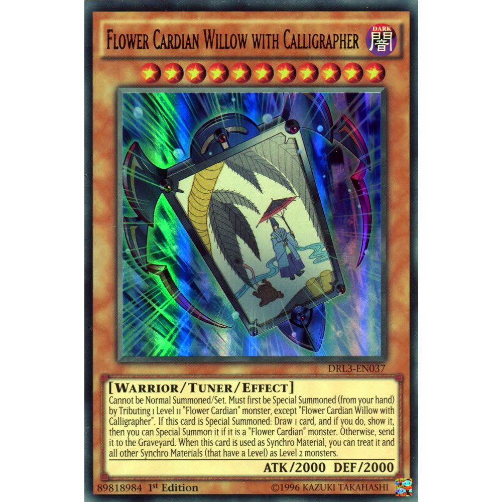Flower Cardian Willow with Calligrapher DRL3-EN037 Yu-Gi-Oh! Card from the Dragons of Legend Unleashed Set