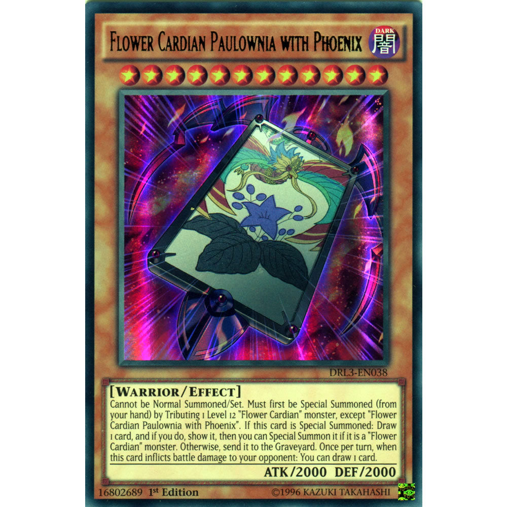 Flower Cardian Paulownia with Phoenix DRL3-EN038 Yu-Gi-Oh! Card from the Dragons of Legend Unleashed Set