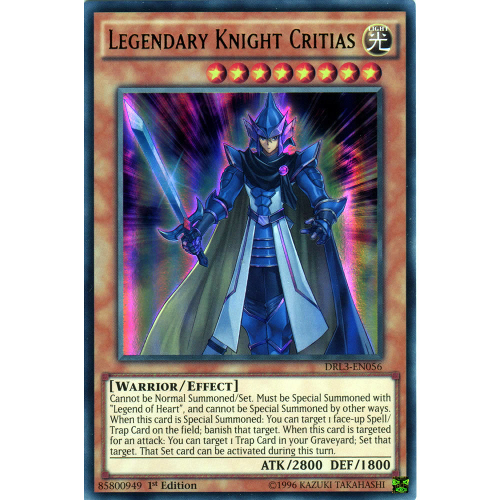Legendary Knight Critias DRL3-EN056 Yu-Gi-Oh! Card from the Dragons of Legend Unleashed Set