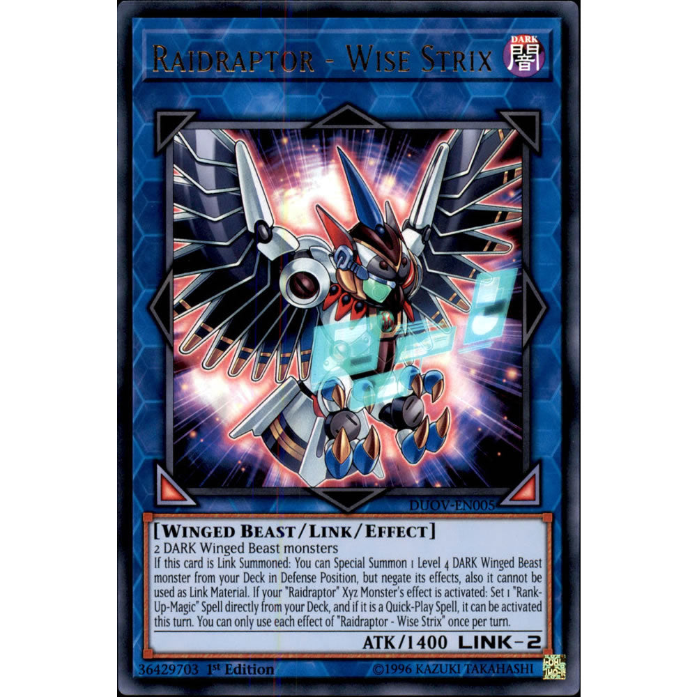 Raidraptor - Wise Strix DUOV-EN005 Yu-Gi-Oh! Card from the Duel Overload Set