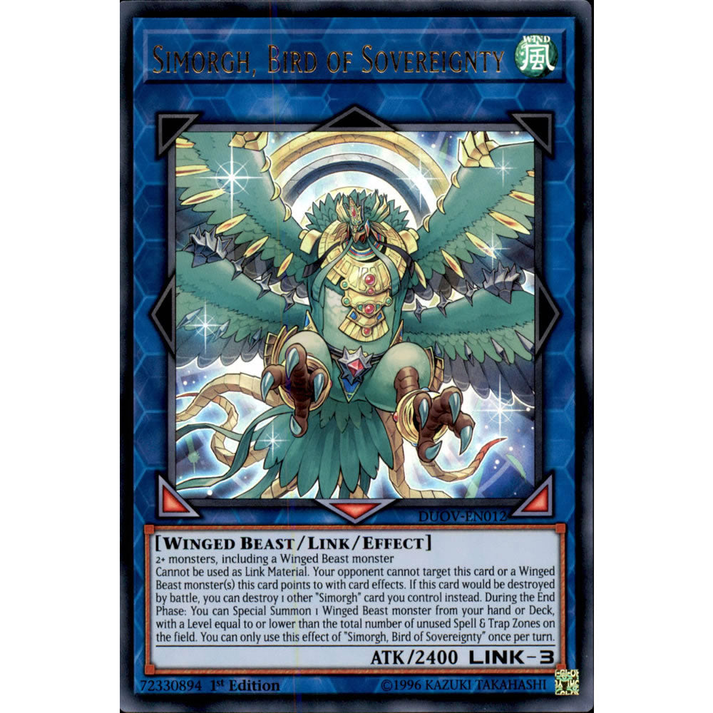 Simorgh, Bird of Sovereignty DUOV-EN012 Yu-Gi-Oh! Card from the Duel Overload Set