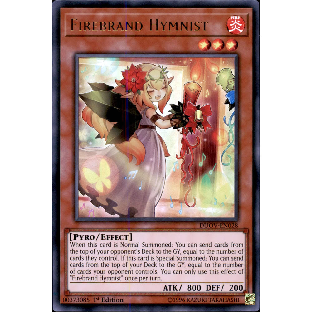 Firebrand Hymnist DUOV-EN028 Yu-Gi-Oh! Card from the Duel Overload Set