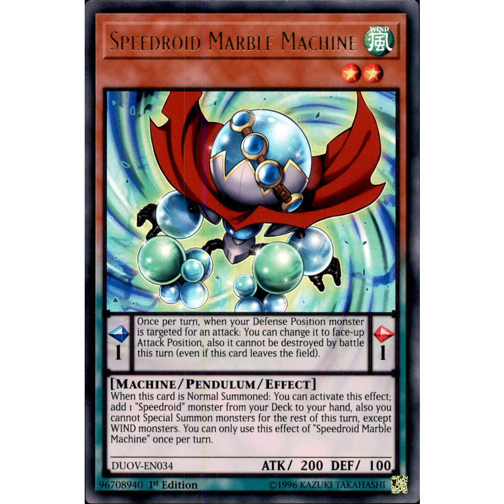 Speedroid Marble Machine DUOV-EN034 Yu-Gi-Oh! Card from the Duel Overload Set
