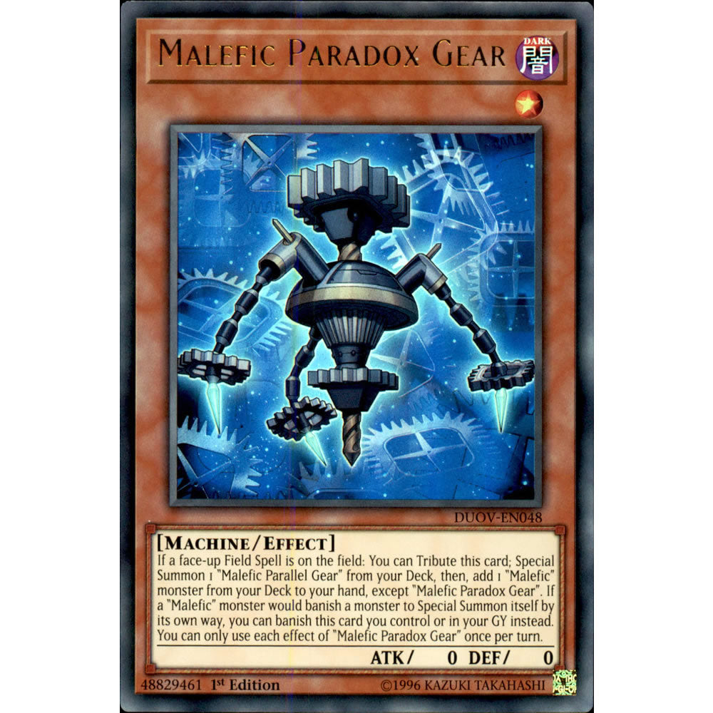 Malefic Paradox Gear DUOV-EN048 Yu-Gi-Oh! Card from the Duel Overload Set