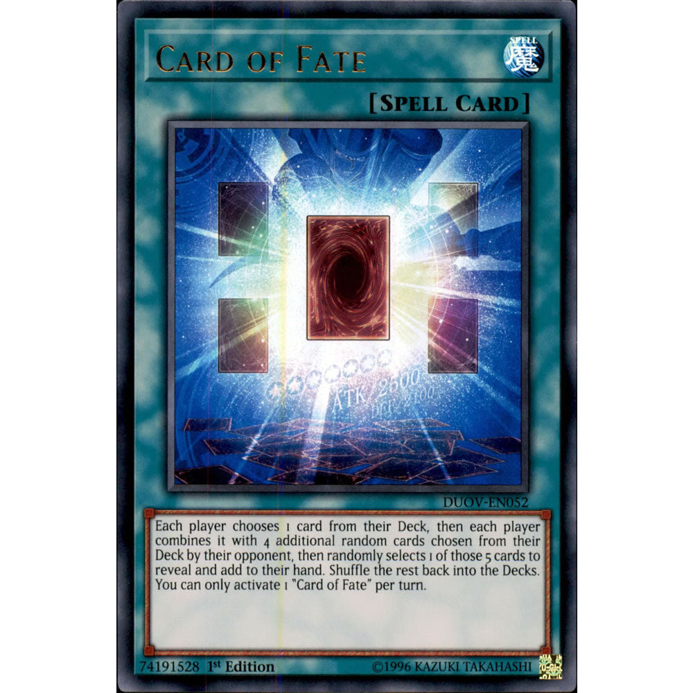 Card of Fate DUOV-EN052 Yu-Gi-Oh! Card from the Duel Overload Set