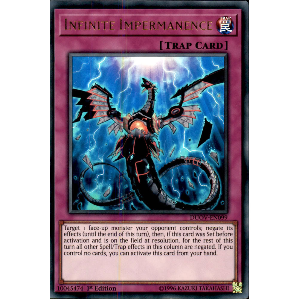 Infinite Impermanence DUOV-EN099 Yu-Gi-Oh! Card from the Duel Overload Set