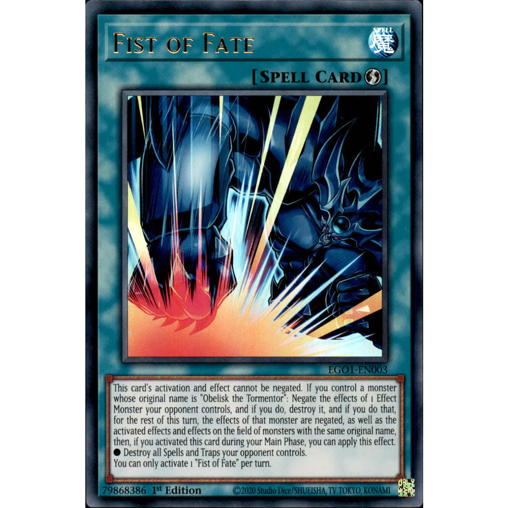 Fist of Fate EGO1-EN003 Yu-Gi-Oh! Card from the Egyptian God Deck: Obelisk the Tormentor Set