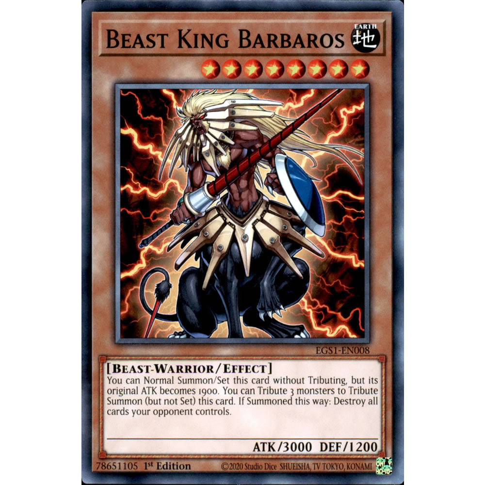 Beast King Barbaros EGS1-EN008 Yu-Gi-Oh! Card from the Egyptian God Deck: Slifer the Sky Dragon Set