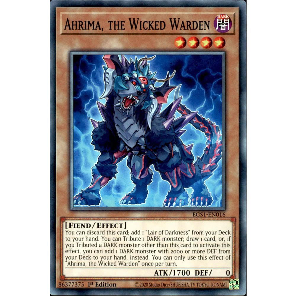 Ahrima, the Wicked Warden EGS1-EN016 Yu-Gi-Oh! Card from the Egyptian God Deck: Slifer the Sky Dragon Set