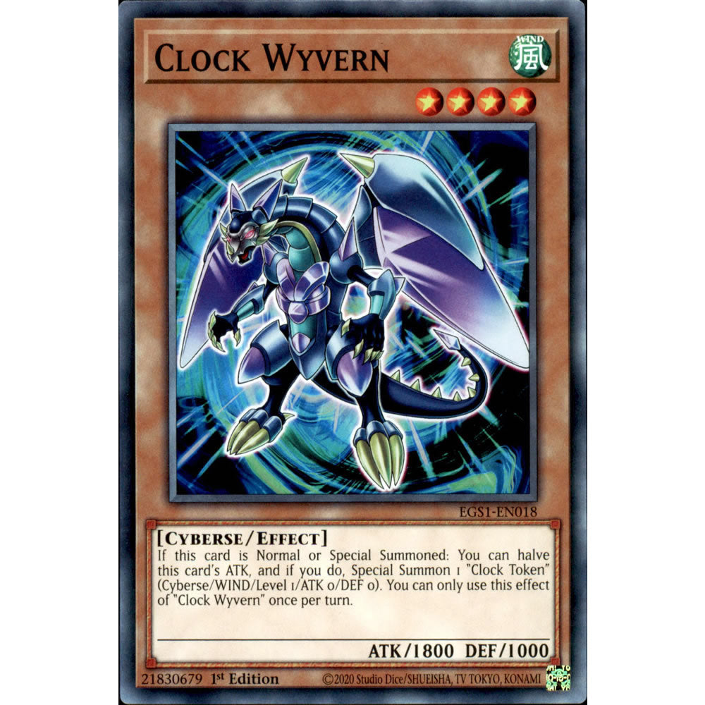 Clock Wyvern EGS1-EN018 Yu-Gi-Oh! Card from the Egyptian God Deck: Slifer the Sky Dragon Set