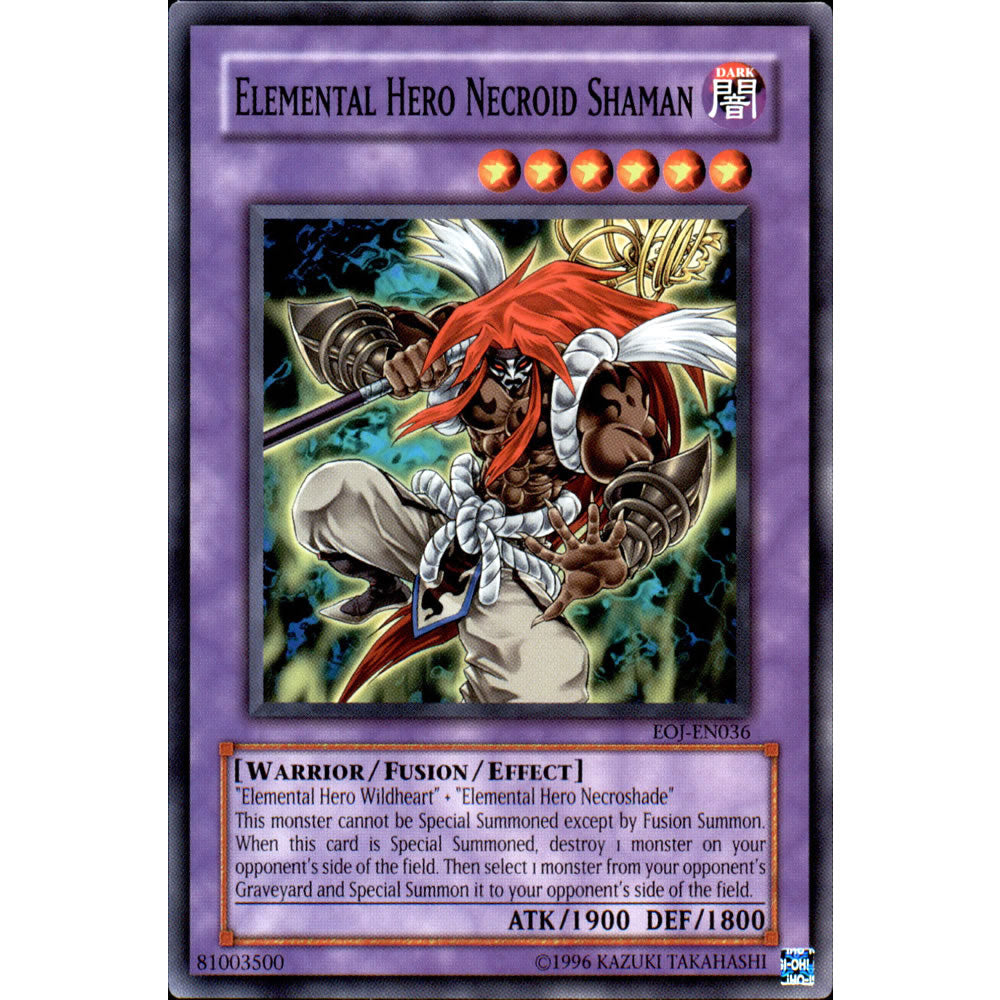 Elemental Hero Necroid Shaman EOJ-EN036 Yu-Gi-Oh! Card from the Enemy of Justice Set