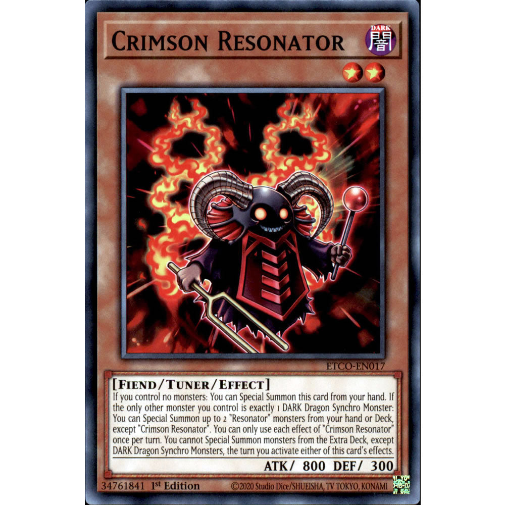 Crimson Resonator ETCO-EN017 Yu-Gi-Oh! Card from the Eternity Code Set