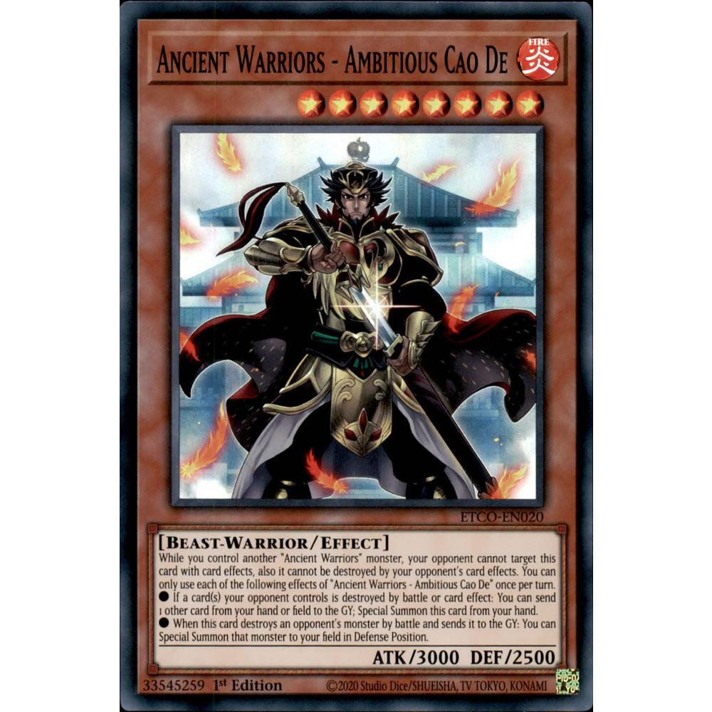 Ancient Warriors - Ambitious Cao De ETCO-EN020 Yu-Gi-Oh! Card from the Eternity Code Set