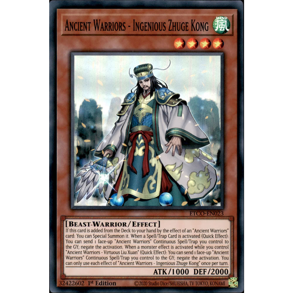 Ancient Warriors - Ingenious Zhuge Kong ETCO-EN023 Yu-Gi-Oh! Card from the Eternity Code Set