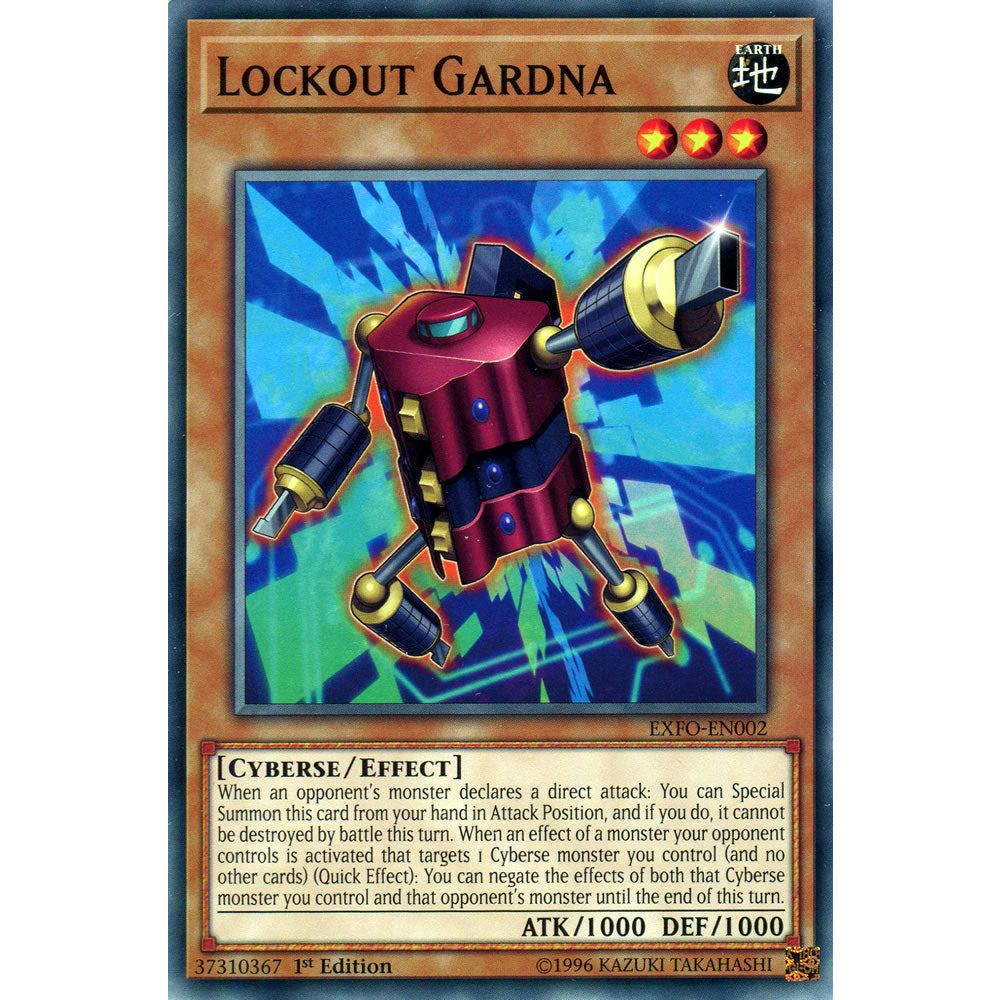 Lockout Gardna EXFO-EN002 Yu-Gi-Oh! Card from the Extreme Force Set