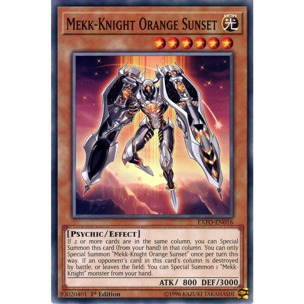 Mekk-Knight Orange Sunset EXFO-EN016 Yu-Gi-Oh! Card from the Extreme Force Set