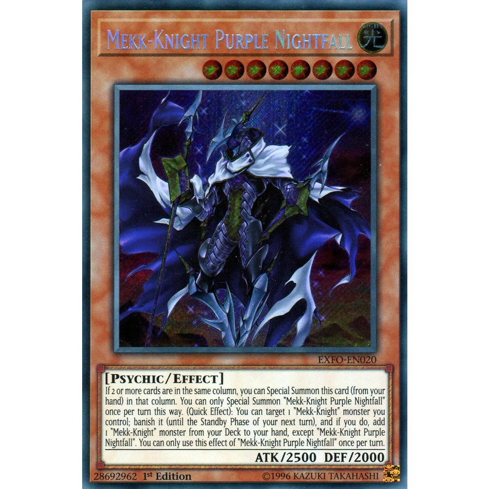 Mekk-Knight Purple Nightfall EXFO-EN020 Yu-Gi-Oh! Card from the Extreme Force Set