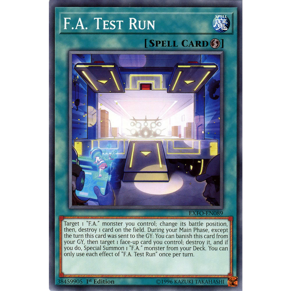 F.A. Test Run EXFO-EN089 Yu-Gi-Oh! Card from the Extreme Force Set