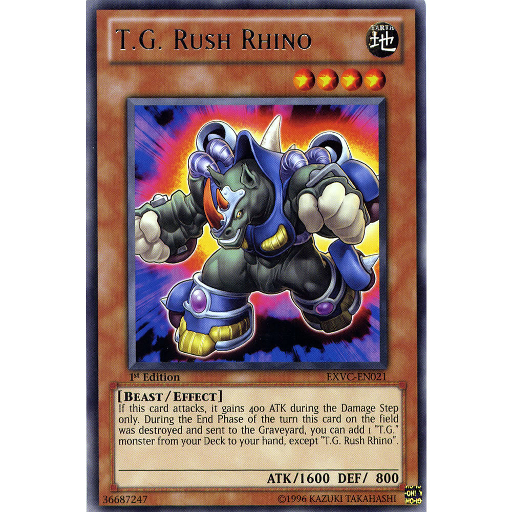T.G. Rush Rhino EXVC-EN021 Yu-Gi-Oh! Card from the Extreme Victory Set