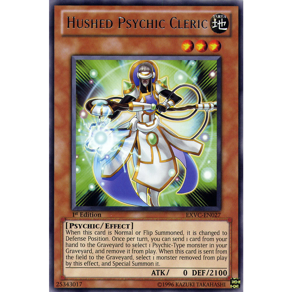 Hushed Psychic Cleric EXVC-EN027 Yu-Gi-Oh! Card from the Extreme Victory Set