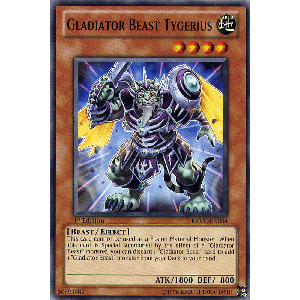 Gladiator Beast Tygerius EXVC-EN034 Yu-Gi-Oh! Card from the Extreme Victory Set