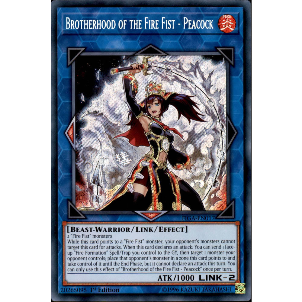 Brotherhood of the Fire Fist - Peacock FIGA-EN017 Yu-Gi-Oh! Card from the Fists of the Gadgets Set