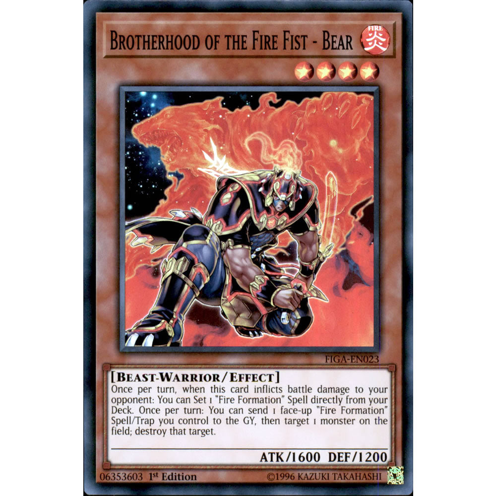 Brotherhood of the Fire Fist - Bear FIGA-EN023 Yu-Gi-Oh! Card from the Fists of the Gadgets Set