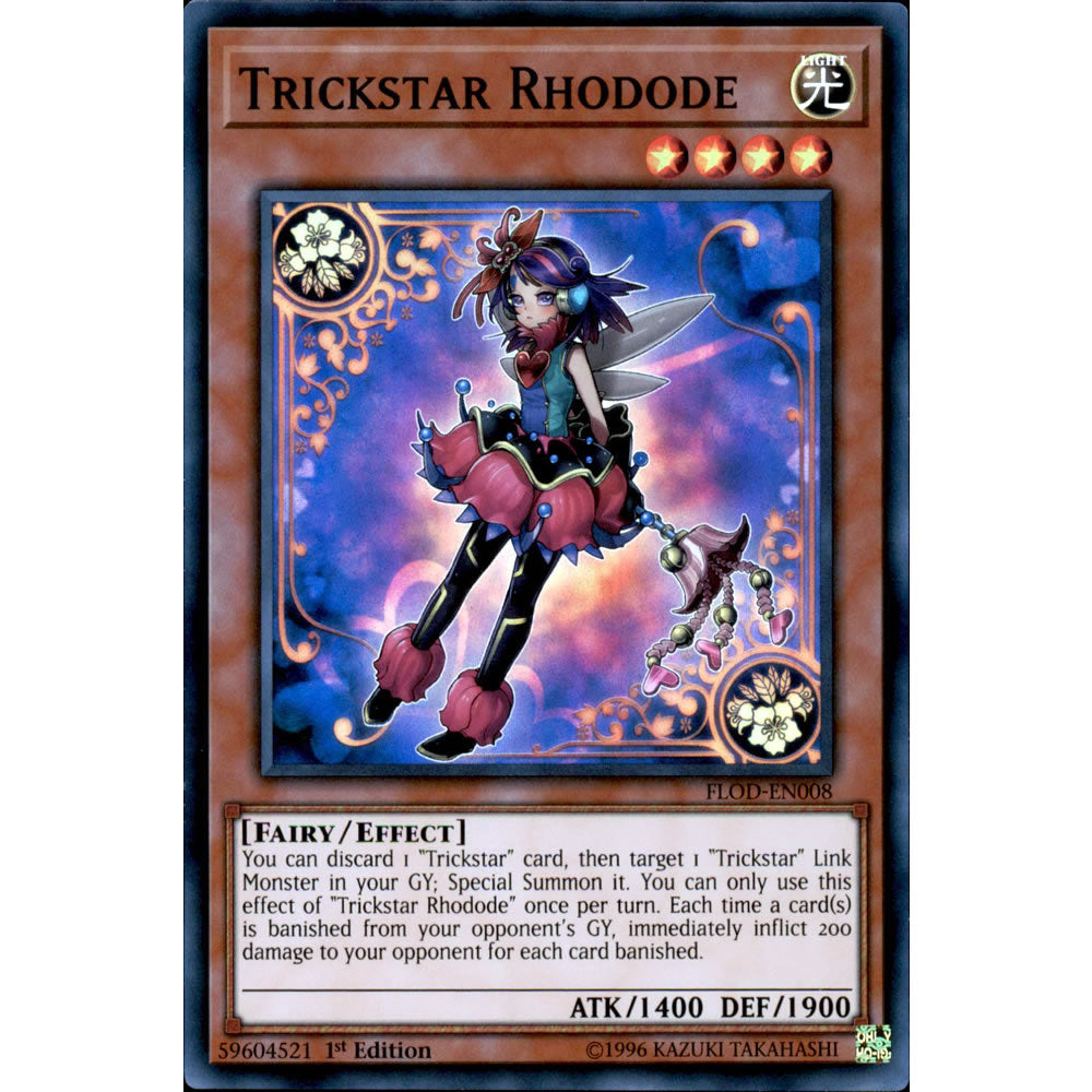 Trickstar Rhodode FLOD-EN008 Yu-Gi-Oh! Card from the Flames of Destruction Set