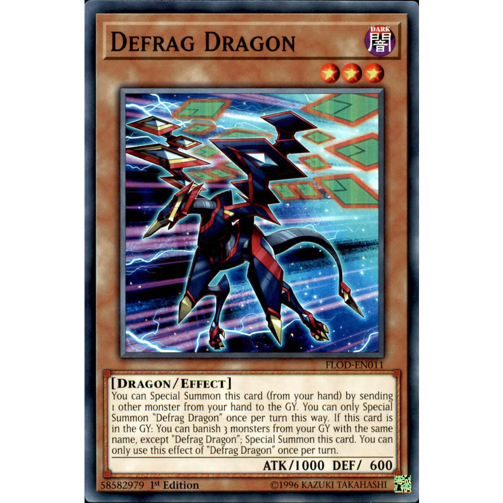 Defrag Dragon FLOD-EN011 Yu-Gi-Oh! Card from the Flames of Destruction Set