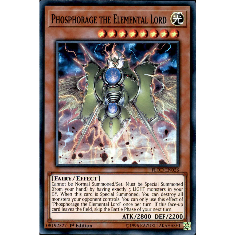 Phosphorage the Elemental Lord FLOD-EN026 Yu-Gi-Oh! Card from the Flames of Destruction Set