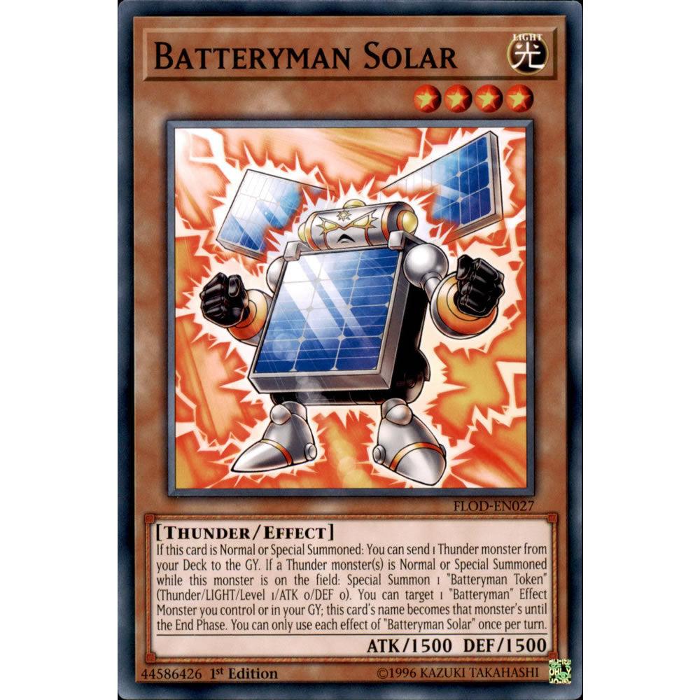 Batteryman Solar FLOD-EN027 Yu-Gi-Oh! Card from the Flames of Destruction Set