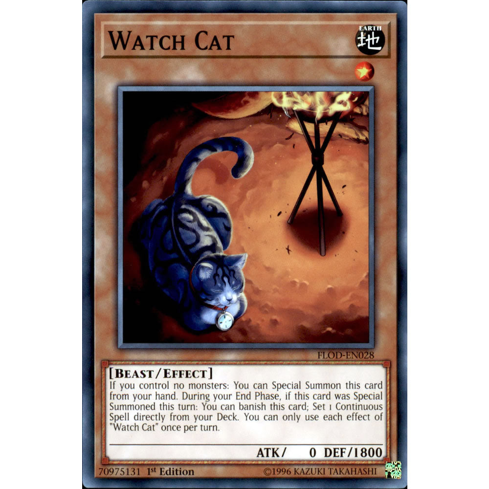 Watch Cat FLOD-EN028 Yu-Gi-Oh! Card from the Flames of Destruction Set