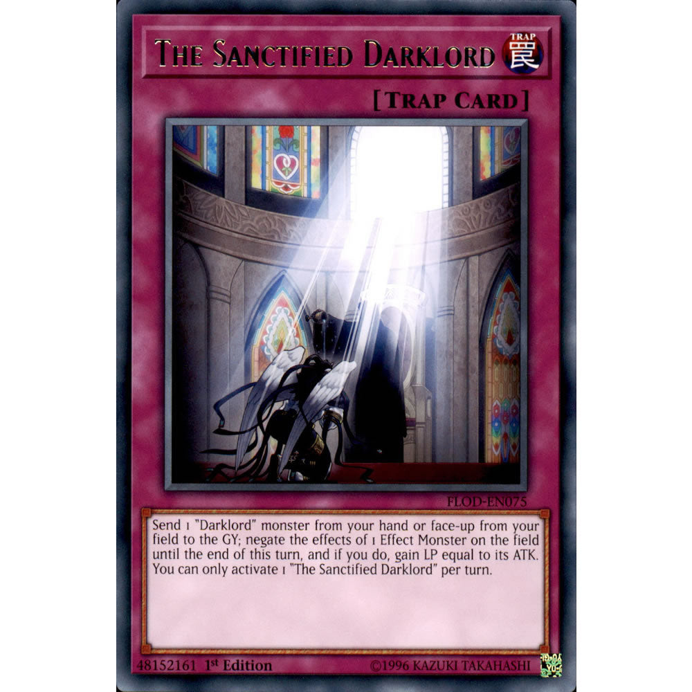 The Sanctified Darklord FLOD-EN075 Yu-Gi-Oh! Card from the Flames of Destruction Set