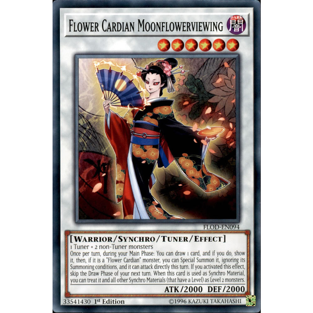 Flower Cardian Moonflowerviewing FLOD-EN094 Yu-Gi-Oh! Card from the Flames of Destruction Set