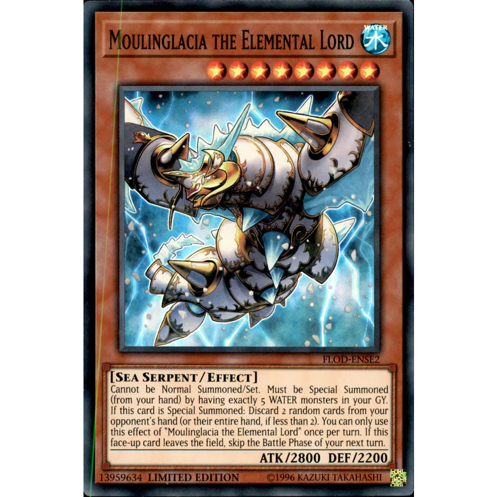 Moulinglacia the Elemental Lord FLOD-ENSE2 Yu-Gi-Oh! Card from the Flames of Destruction Special Edition Set