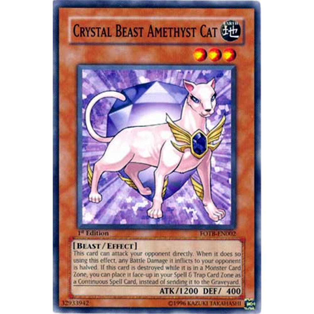 Crystal Beast Amethyst Cat FOTB-EN002 Yu-Gi-Oh! Card from the Force of the Breaker Set