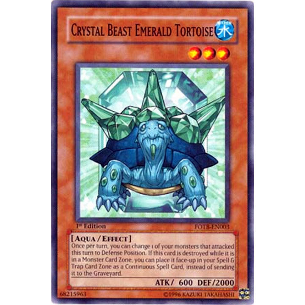 Crystal Beast Emerald Tortoise FOTB-EN003 Yu-Gi-Oh! Card from the Force of the Breaker Set