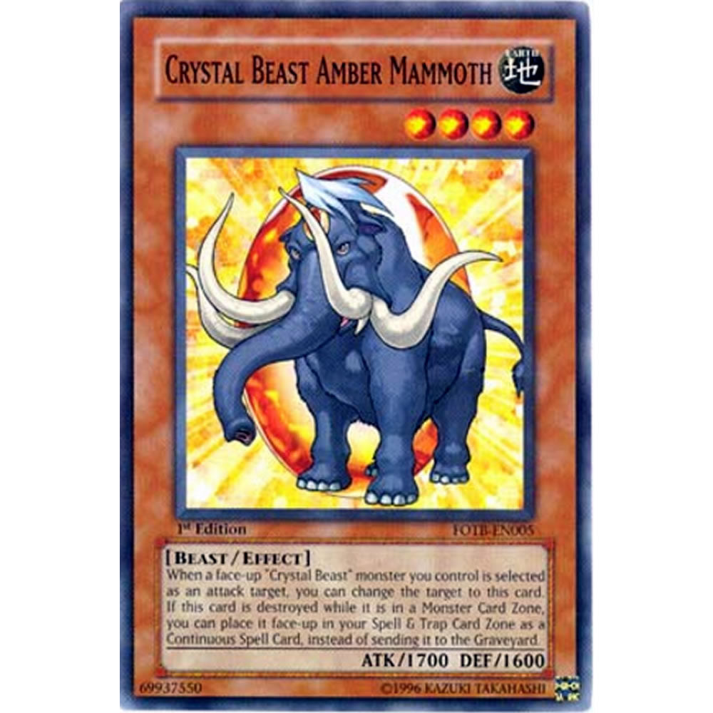 Crystal Beast Amber Mammoth FOTB-EN005 Yu-Gi-Oh! Card from the Force of the Breaker Set