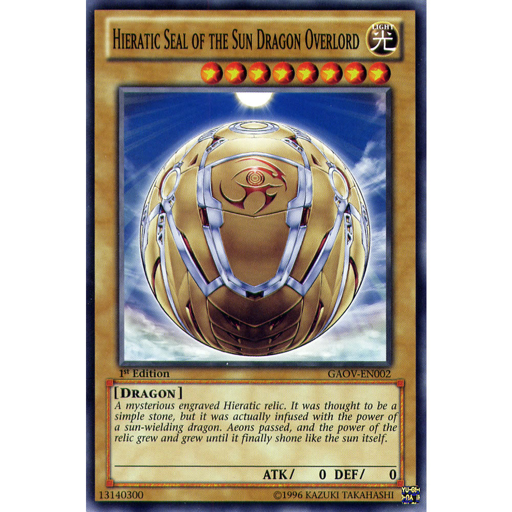 Hieratic Seal of the Sun Dragon Overlord GAOV-EN002 Yu-Gi-Oh! Card from the Galactic Overlord Set