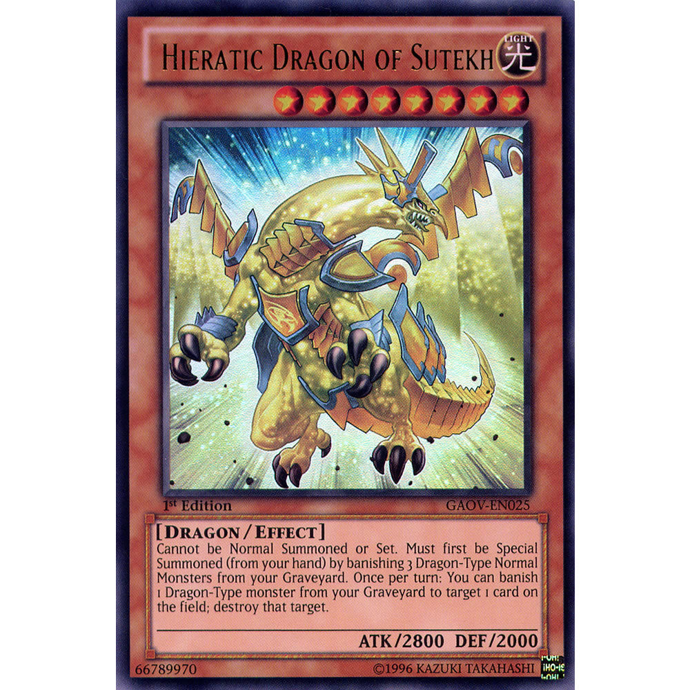 Hieratic Dragon of Sutekh GAOV-EN025 Yu-Gi-Oh! Card from the Galactic Overlord Set