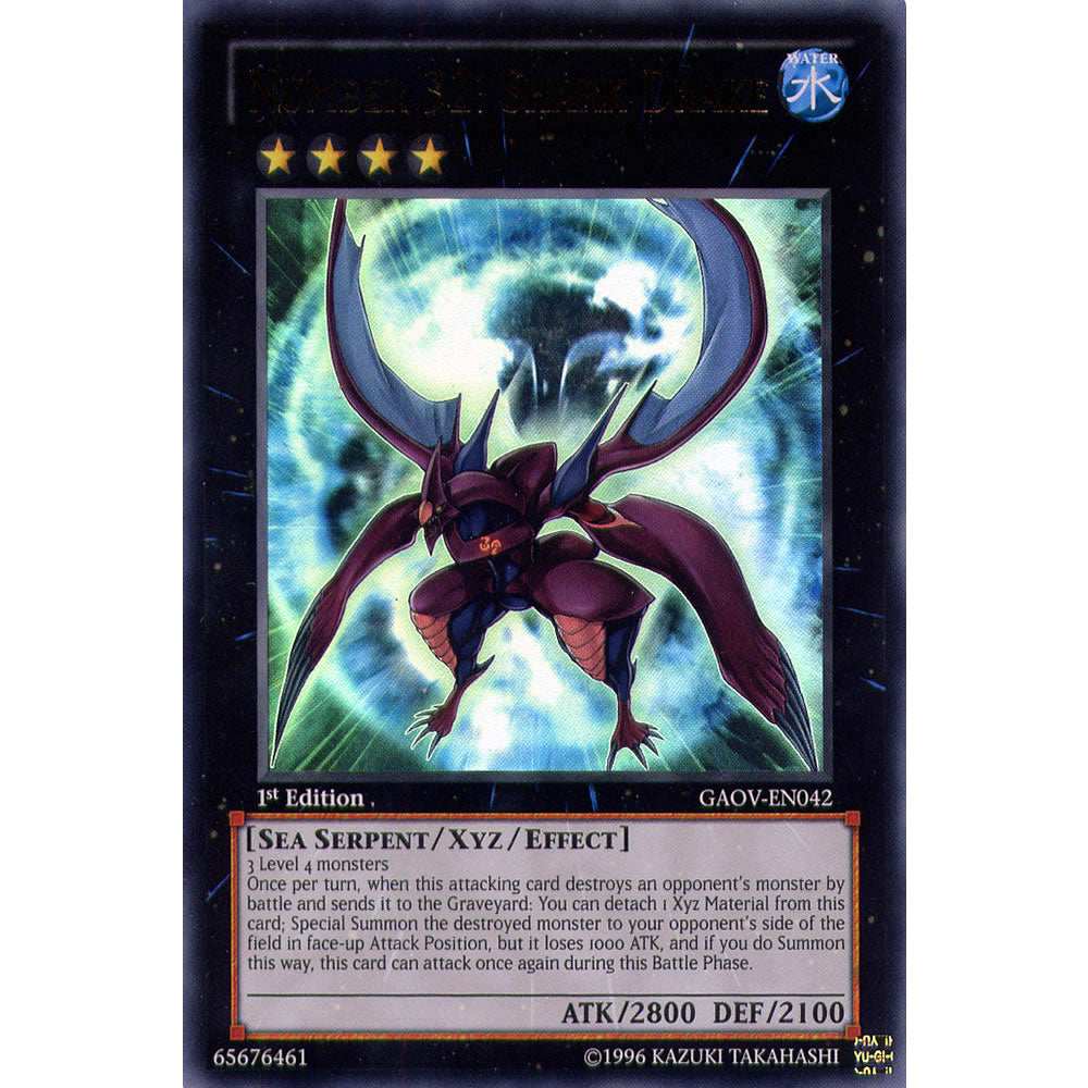 Number 32: Shark Drake GAOV-EN042 Yu-Gi-Oh! Card from the Galactic Overlord Set