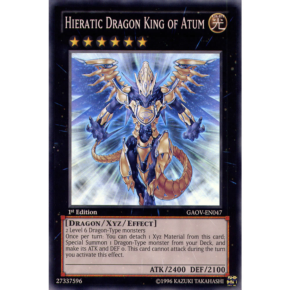 Hieratic Dragon King of Atum GAOV-EN047 Yu-Gi-Oh! Card from the Galactic Overlord Set