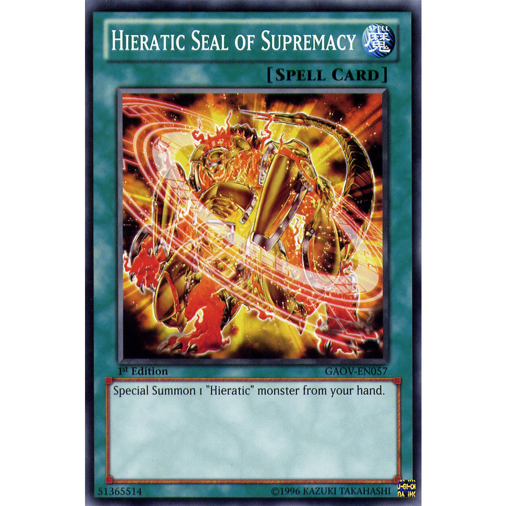 Hieratic Seal of Supremacy GAOV-EN057 Yu-Gi-Oh! Card from the Galactic Overlord Set