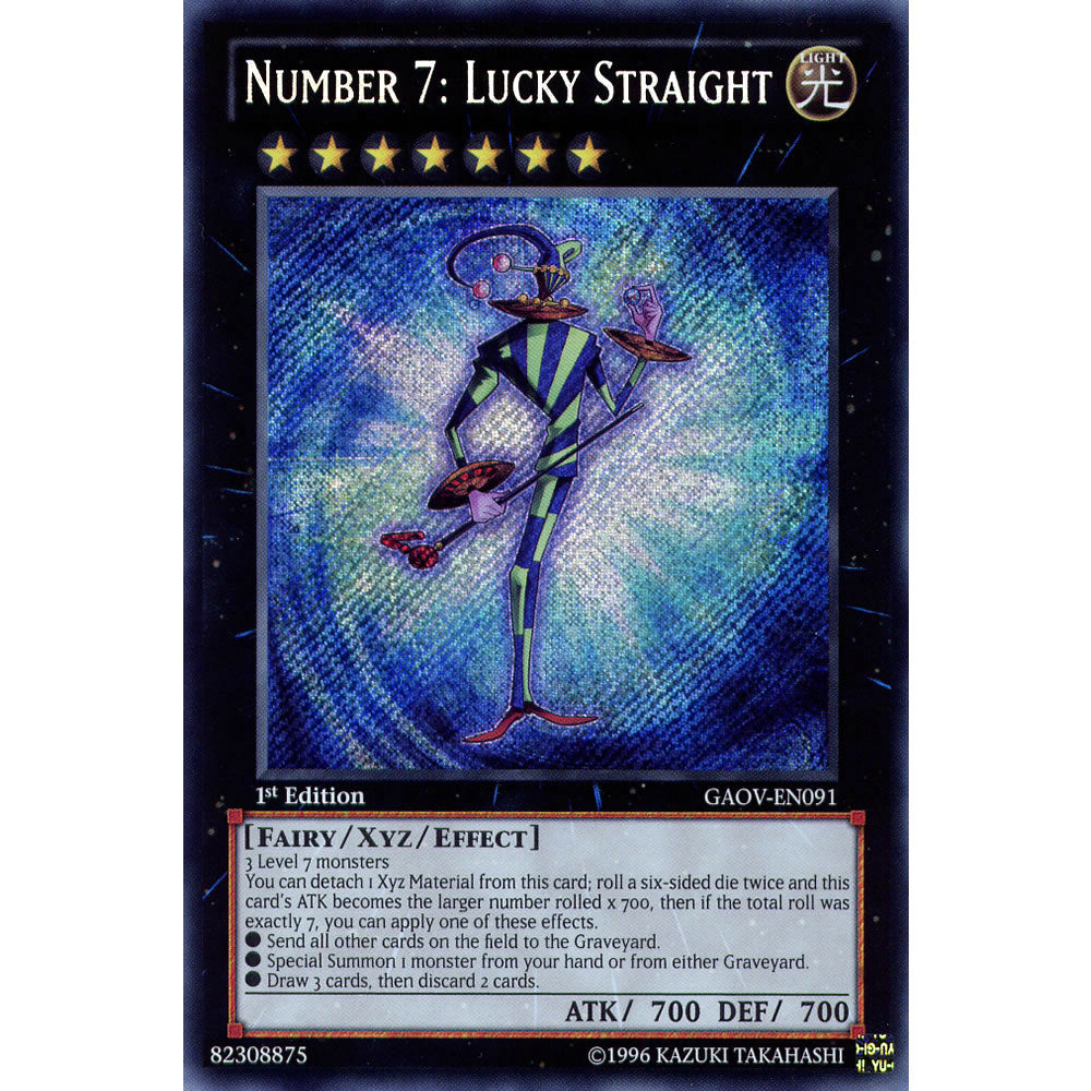 Number 7: Lucky Straight GAOV-EN091 Yu-Gi-Oh! Card from the Galactic Overlord Set
