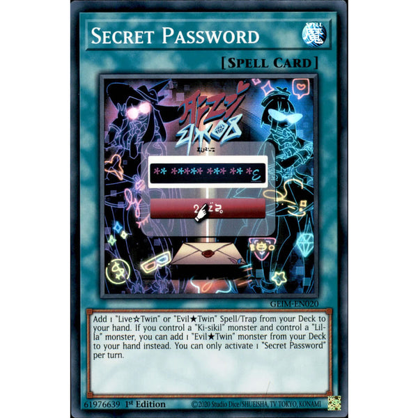 Secret Password GEIM-EN020 Yu-Gi-Oh! Card