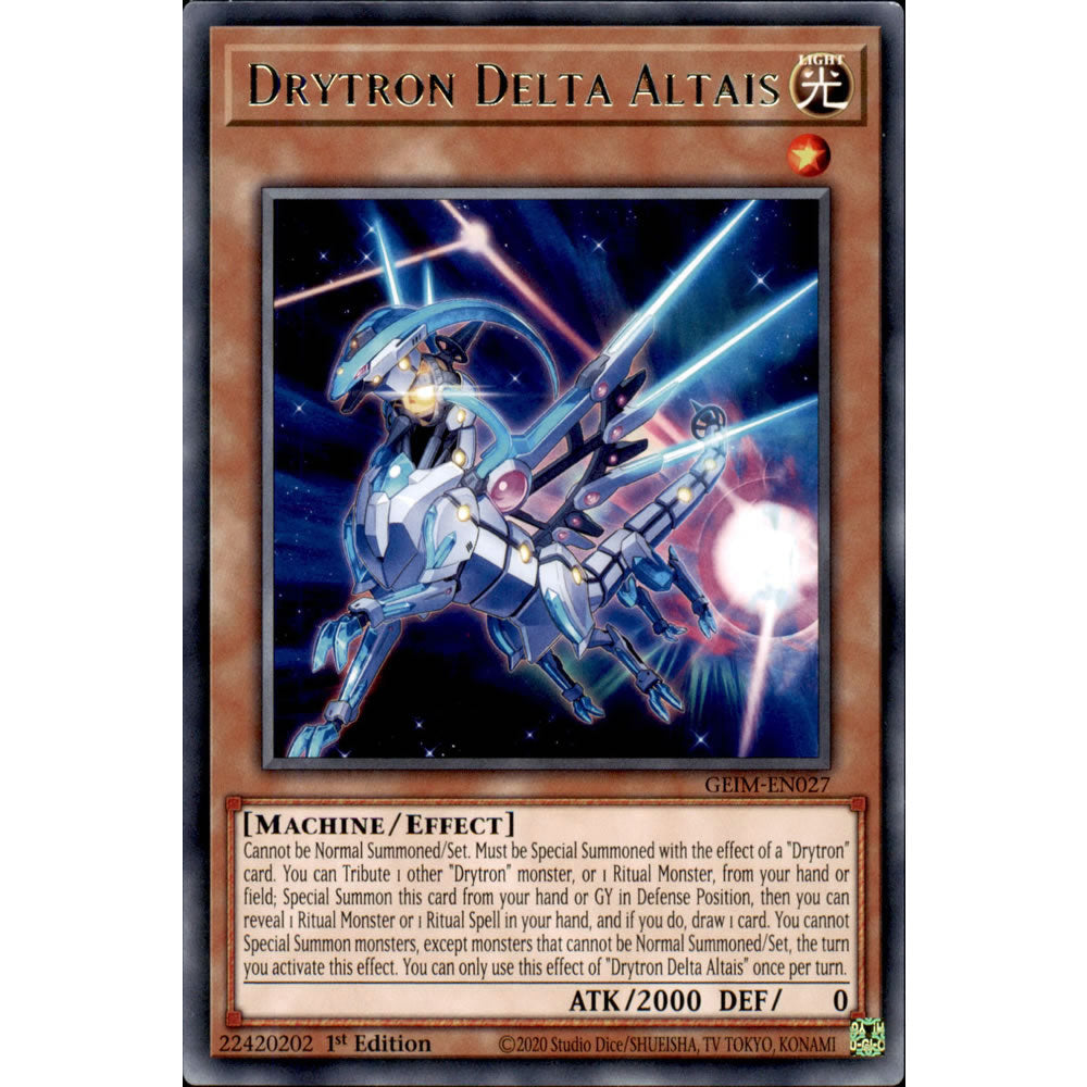 Drytron Delta Altais GEIM-EN027 Yu-Gi-Oh! Card from the Genesis Impact Set