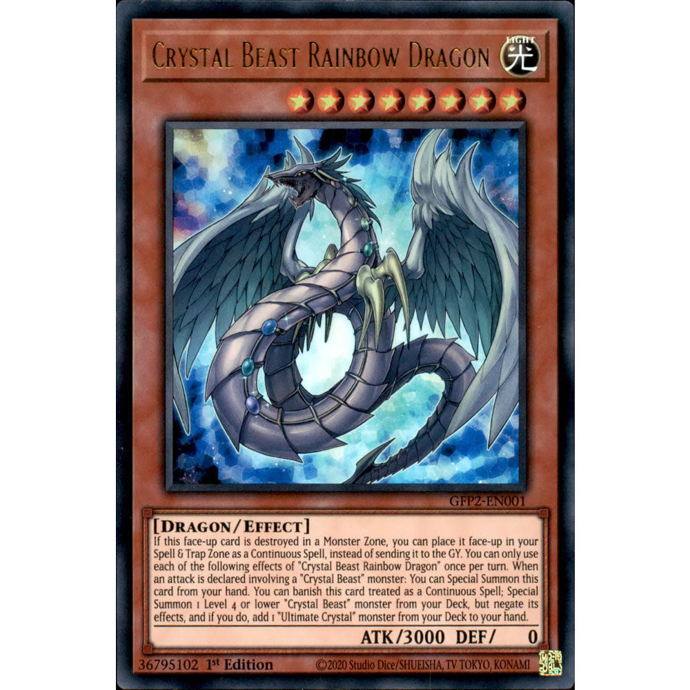 Crystal Beast Rainbow Dragon GFP2-EN001 Yu-Gi-Oh! Card from the Ghosts From the Past: The 2nd Haunting Set