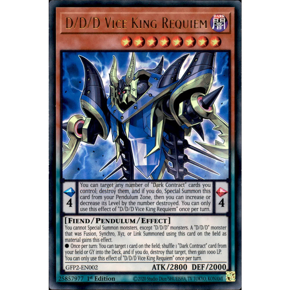 D/D/D Vice King Requiem GFP2-EN002 Yu-Gi-Oh! Card from the Ghosts From the Past: The 2nd Haunting Set